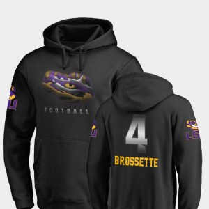 #4 Nick Brossette LSU Black Men's Hoodie Football Midnight Mascot 481870-252