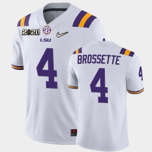 #4 Nick Brossette LSU Tigers White Men Jersey 2020 Football Game 595624-470