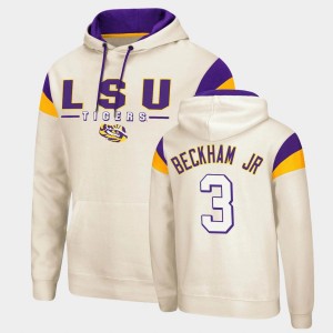 #3 Odell Beckham Jr LSU Cream Men Hoodie Pullover Fortress 644884-864