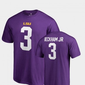 #3 Odell Beckham Jr Fighting Tigers Purple Men T-Shirt Name & Number College Legends 698255-924