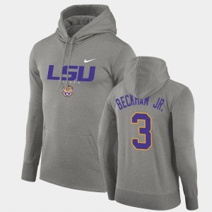 #3 Odell Beckham Jr. Tiger Nation Gray Men's Hoodie Pullover Facility Performance 930885-513
