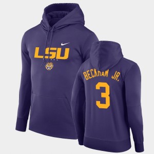 #3 Odell Beckham Jr. LSU Purple Mens Hoodie Pullover Facility Performance 712393-617