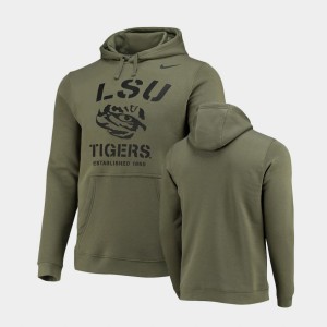 Tigers Olive Men Hoodie Club Fleece Stencil Arch 885023-148