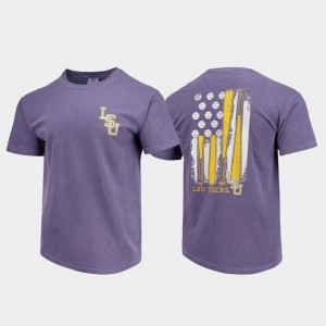 Tigers Purple Men's T-Shirt Comfort Colors Baseball Flag 528106-445