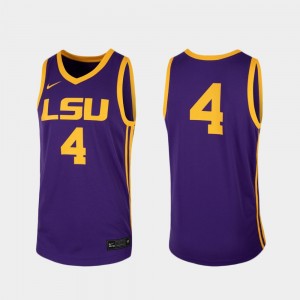 #4 Tiger Nation Purple Men Jersey College Basketball Replica 490066-987