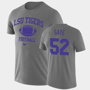 #52 Ali Gaye Tiger Nation Heathered Gray Mens T-Shirt Legend Performance Retro Football 321121-548