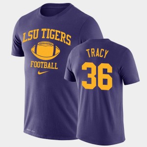 #36 Cole Tracy LSU Tigers Purple Men T-Shirt Legend Performance Retro Football 906753-227