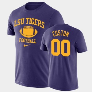 #00 Custom Fighting Tigers Purple Mens T-Shirt Legend Performance Retro Football 454578-894