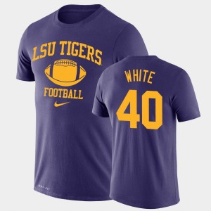 #40 Devin White Louisiana State Tigers Purple Men T-Shirt Legend Performance Retro Football 522113-267