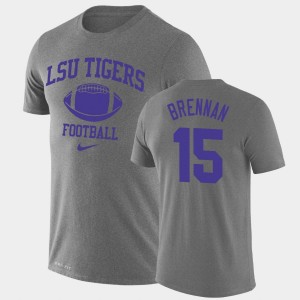 #15 Myles Brennan Tiger Nation Heathered Gray Mens T-Shirt Legend Performance Retro Football 681370-305