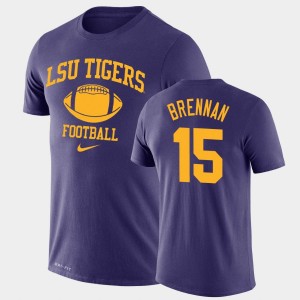 #15 Myles Brennan Geaux Tigers Purple Mens T-Shirt Legend Performance Retro Football 666100-999