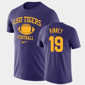 #19 Walker Kinney LSU Tigers Purple Men's T-Shirt Legend Performance Retro Football 793168-713