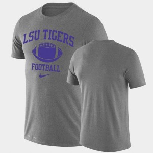 LSU Heathered Gray Men's T-Shirt Lockup Legend Performance Retro Football 452930-767