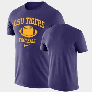 LSU Purple Mens T-Shirt Lockup Legend Performance Retro Football 140060-336
