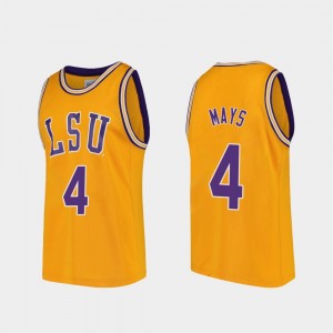 #4 Skylar Mays Geaux Tigers Gold Men's Jersey College Basketball Replica 627021-583