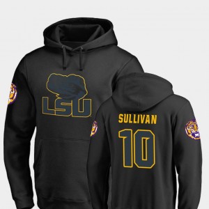 #10 Stephen Sullivan LSU Tigers Black Men's Hoodie Big & Tall Taylor College Football 134026-423