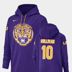 #10 Stephen Sullivan Louisiana State Tigers Purple Mens Hoodie Football Performance Champ Drive 630386-509