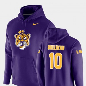 #10 Stephen Sullivan LSU Tigers Purple Mens Hoodie Pullover Vault Logo Club 812463-919