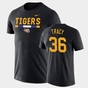 #36 Cole Tracy Louisiana State Tigers Black Mens T-Shirt Legend Performance Team DNA 229613-981