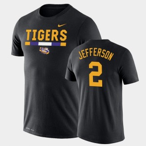 #2 Justin Jefferson Tigers Black Men T-Shirt Legend Performance Team DNA 855454-178