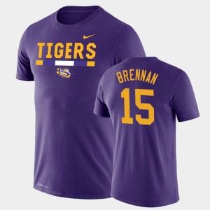 #15 Myles Brennan Tiger Nation Purple Men's T-Shirt Legend Performance Team DNA 665425-720