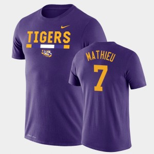 #7 Tyrann Mathieu Tigers Purple Mens T-Shirt Legend Performance Team DNA 305707-711