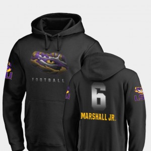 #6 Terrace Marshall Jr. LSU Tigers Black Men Hoodie Football Midnight Mascot 679719-937