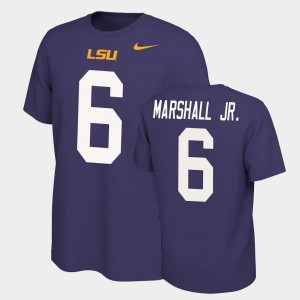 #6 Terrace Marshall Jr. Geaux Tigers Purple Men T-Shirt Name & Number Retro Name and Number 326525-676