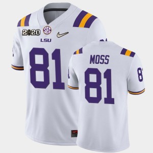 #81 Thaddeus Moss Geaux Tigers White Men Jersey 2020 Football Game 367339-532