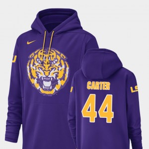 #44 Tory Carter Geaux Tigers Purple Men's Hoodie Football Performance Champ Drive 794822-853