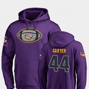 #44 Tory Carter LSU Purple Men Hoodie Football Game Ball 378528-281