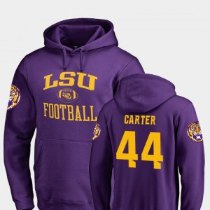 #44 Tory Carter Louisiana State Tigers Purple Men Hoodie College Football Neutral Zone 567073-961