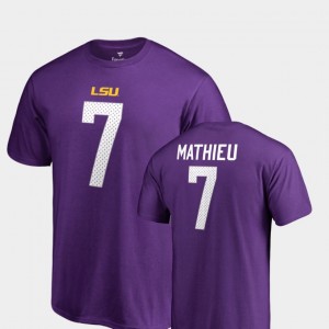 #7 Tyrann Mathieu Geaux Tigers Purple Men T-Shirt Name & Number College Legends 890322-265