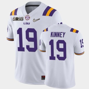 #19 Walker Kinney LSU White Mens Jersey 2020 Football Game 828441-345