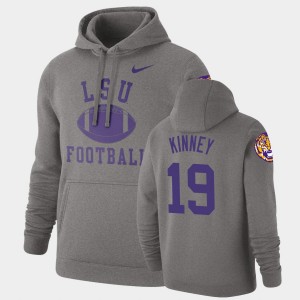 #19 Walker Kinney LSU Heathered Gray Men's Hoodie Pullover Retro Football 340732-633