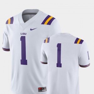 #1 Tigers White Men Jersey 2018 Game College Football 391375-393