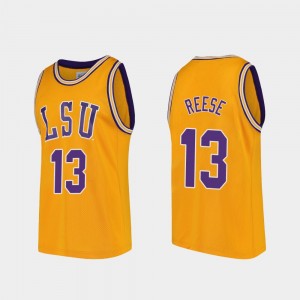 #13 Will Reese LSU Gold Mens Jersey College Basketball Replica 337084-618