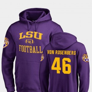 #46 Zach Von Rosenberg Louisiana State Tigers Purple Men Hoodie College Football Neutral Zone 464620-842