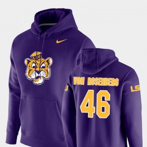 #46 Zach Von Rosenberg Tiger Nation Purple Men Hoodie Pullover Vault Logo Club 637698-728