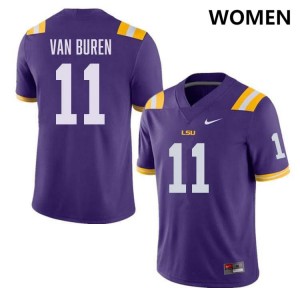#11 Michael Van Buren Jr. Tiger Nation Purple Women Jersey Replica College Football 698452-243
