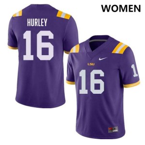 #16 Colin Hurley LSU Purple Women's Jersey Game College Football 818083-733