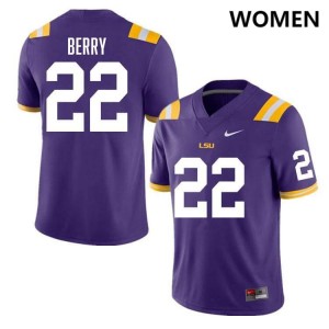 #22 Harlem Berry Fighting Tigers Purple Women Jersey Replica College Football 623323-901