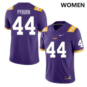 #44 Jack Pyburn LSU Purple Womens Jersey Replica College Football 887717-263