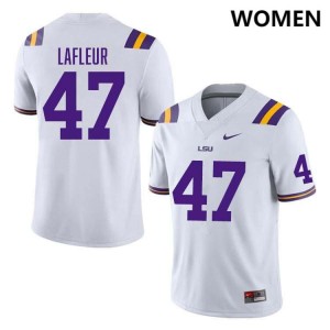 #47 JD LaFleur Fighting Tigers White Womens Jersey NCAA College Football 924519-897
