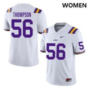 #56 Josh Thompson Fighting Tigers White Womens Jersey Embroidery College Football 843497-620