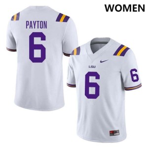 #6 Patrick Payton Louisiana State Tigers White Women Jersey Game College Football 208155-350