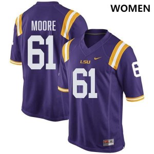 #61 Braelin Moore LSU Tigers Purple Womens Jersey Alumni College Football 798912-265