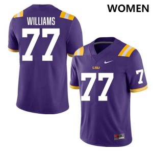 #77 Ory Williams Tiger Nation Purple Womens Jersey Alumni College Football 492918-832