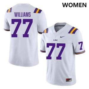 #77 Ory Williams LSU White Womens Jersey 2024-25 College Football 812262-653