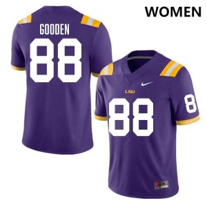 #88 Bernard Gooden Geaux Tigers Purple Womens Jersey NCAA College Football 906303-467